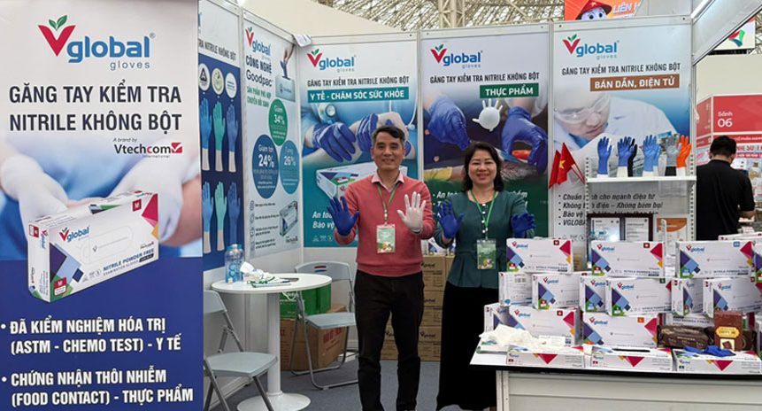 Sản phẩm xanh ‘hút khách’ tại Hội chợ Mùa Xuân 2026: Găng tay Vglobal thu hút sự quan tâm của khách hàng