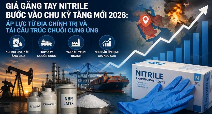 Giá găng tay nitrile bước vào chu kỳ tăng mới năm 2026: Áp lực từ địa chính trị và tái cấu trúc chuỗi cung ứng